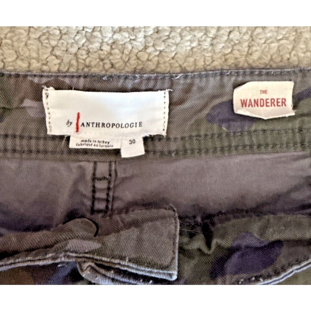 Anthropologie The Wanderer Camo Utility Shorts Button Fly Cotton/Linen Women 30 - Picture 2 of 10